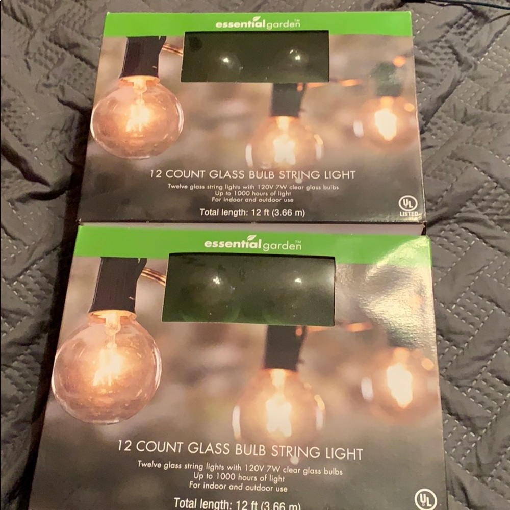Nib 12 count glass string bulb set 2sets